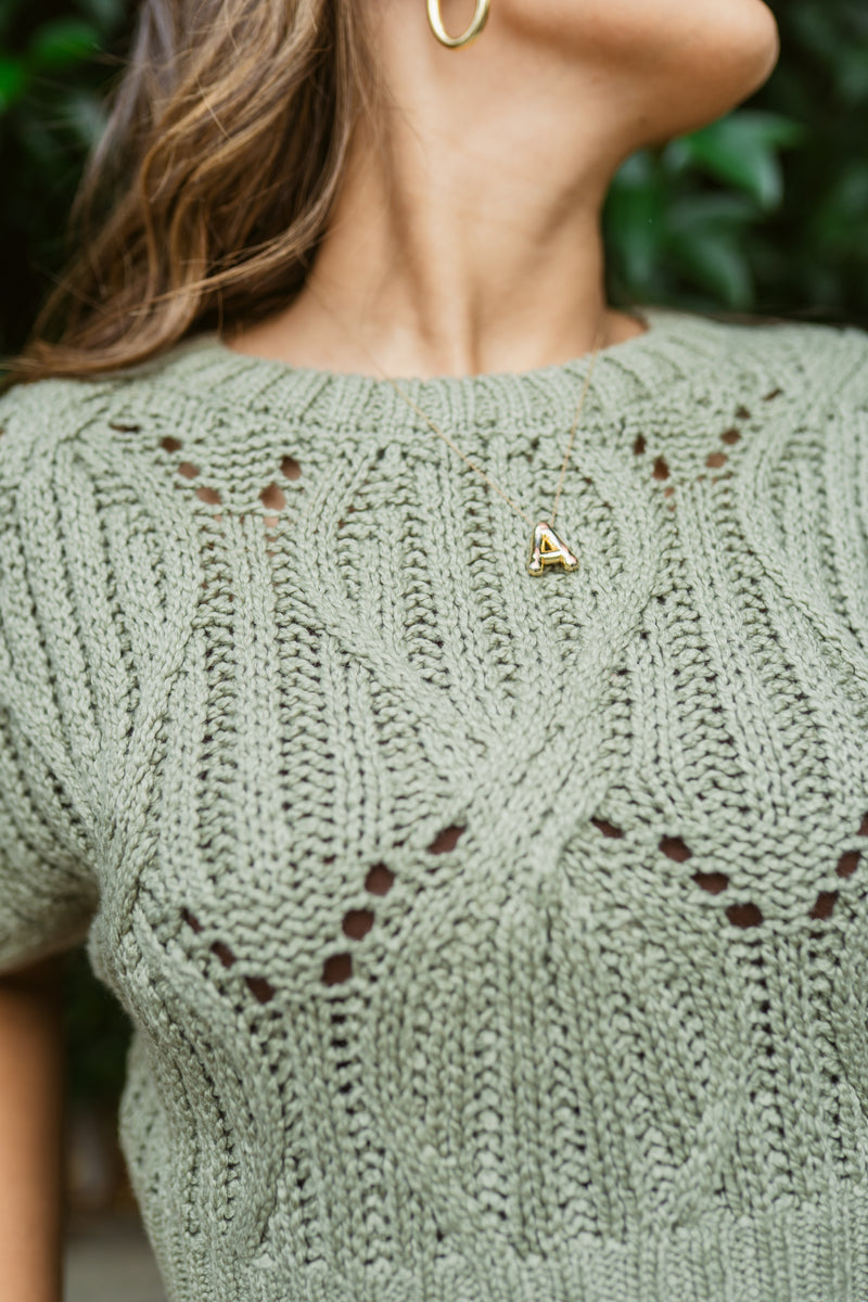 Short Sleeve Knitted Sweater