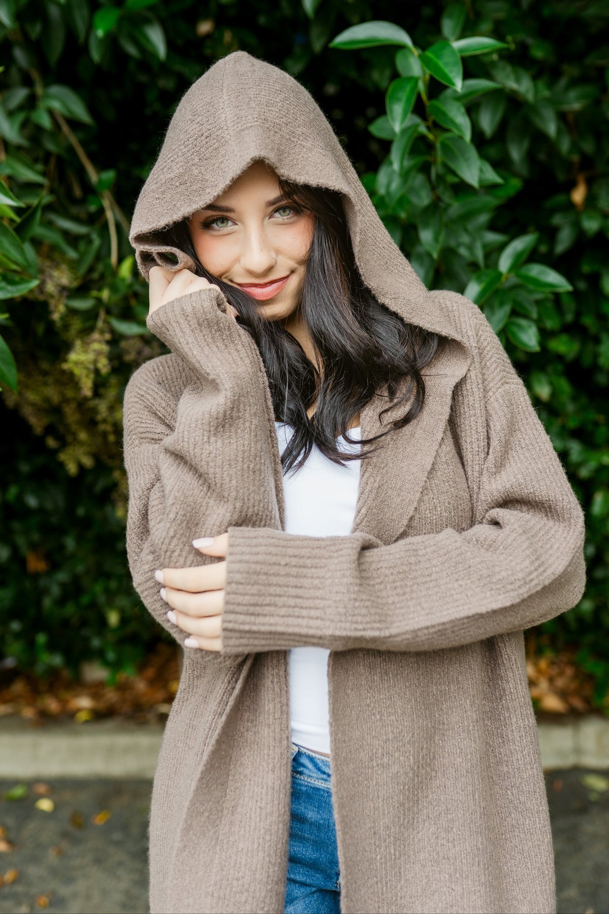 Illana Open Front Hooded Cardigan