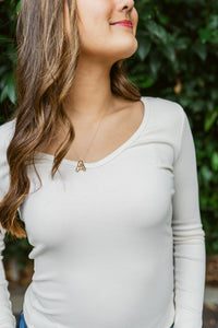 Petra Ribbed V-Neck Long Sleeve