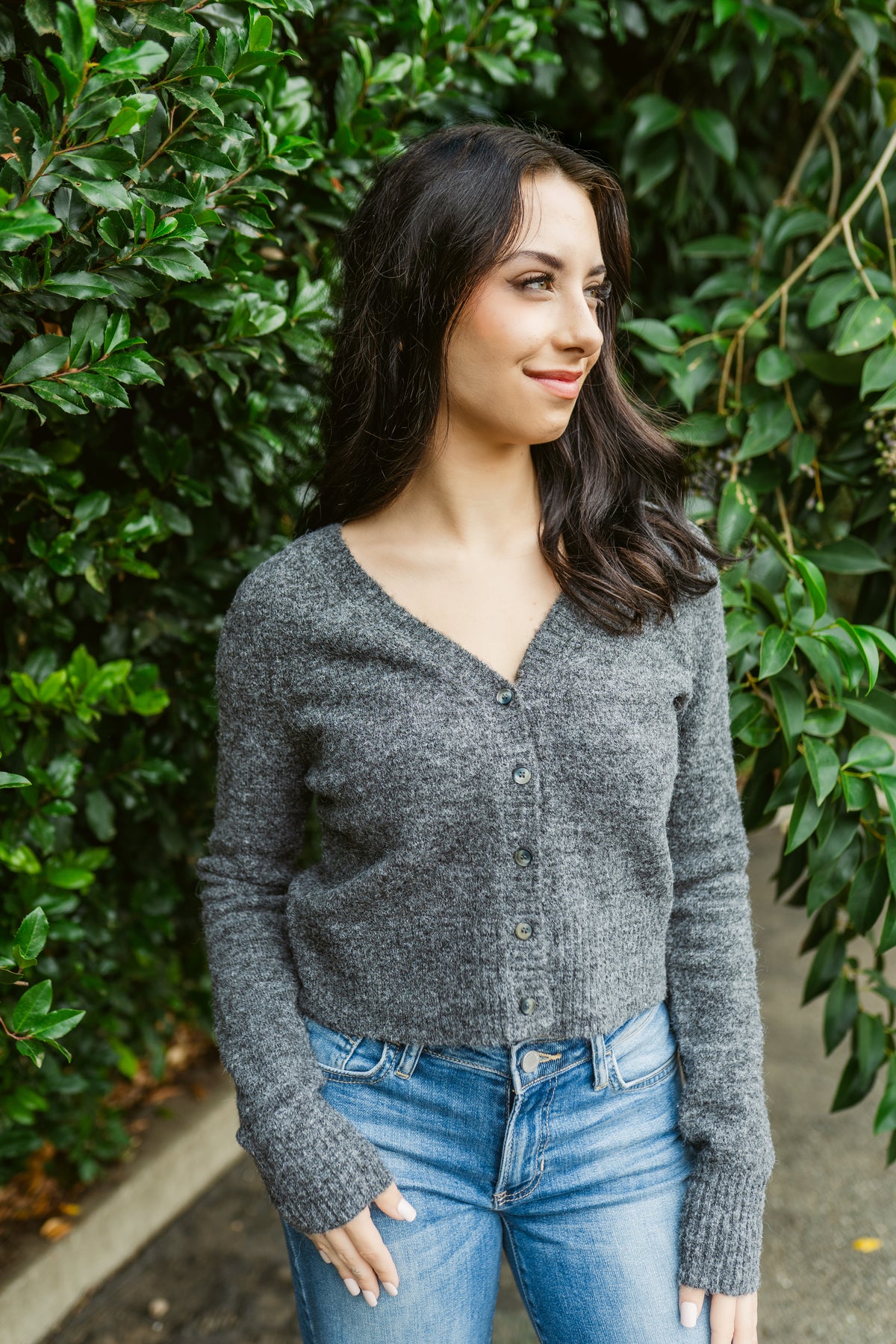 School Girl V-Neck Button Down Cardi