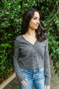 School Girl V-Neck Button Down Cardi