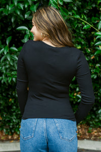 Petra Ribbed V-Neck Long Sleeve