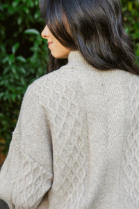 Miley Cable Knit Mock Neck Sweater