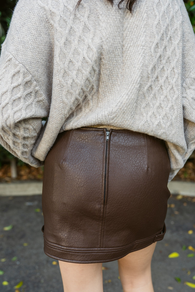 Kareen Faux Leather Skirt