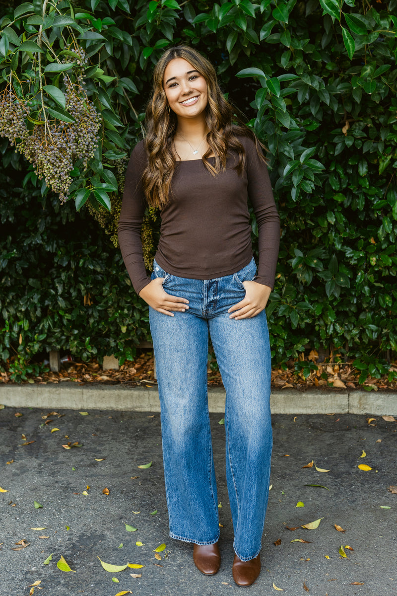 Tate High Rise Bowed Wide Leg 32 Inch