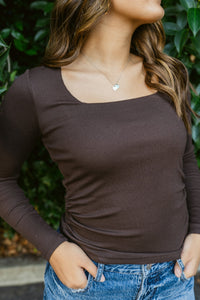 Sarah Square Neck Long Sleeve Top