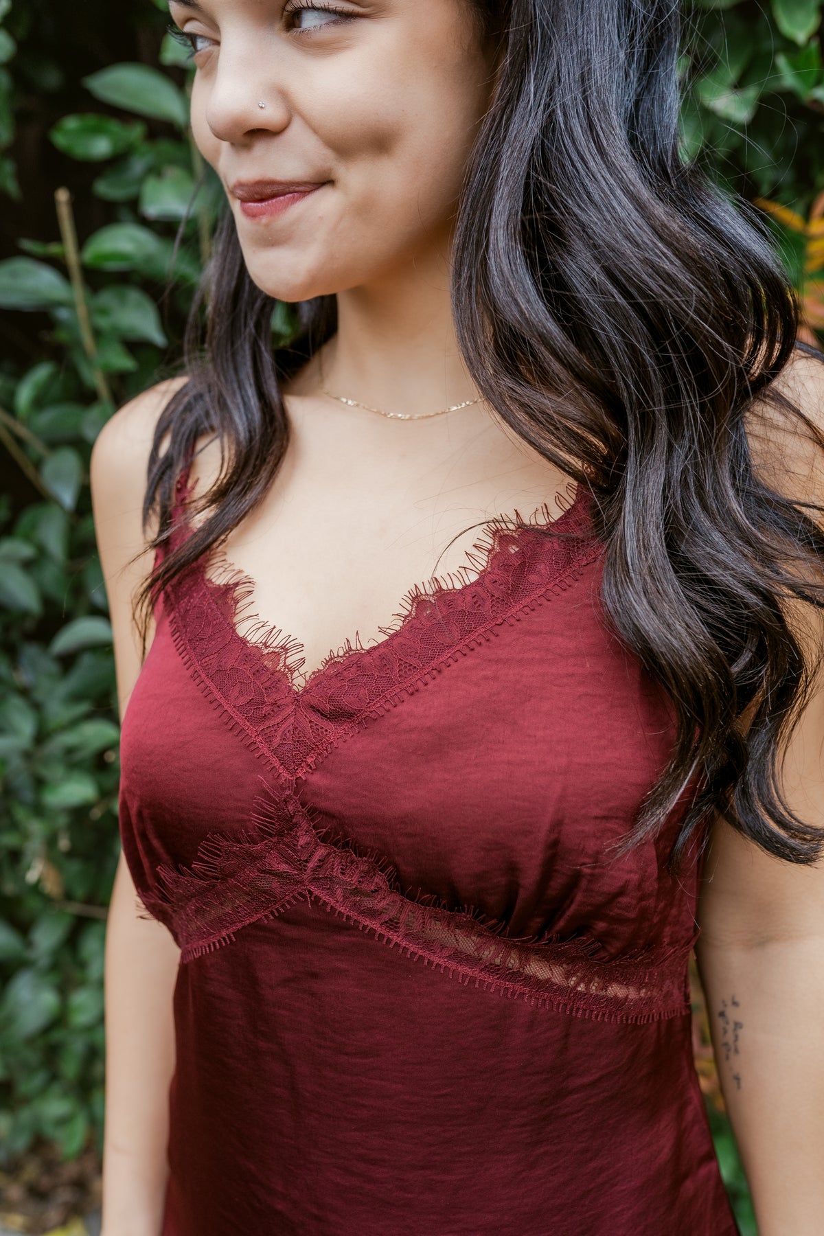 One Look Lace Trim Mini Dress