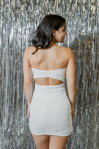 Ruched Sleeveless Mini Dress