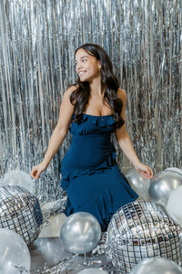 Bare Bliss Strapless Maxi W/ Ruffle Detail