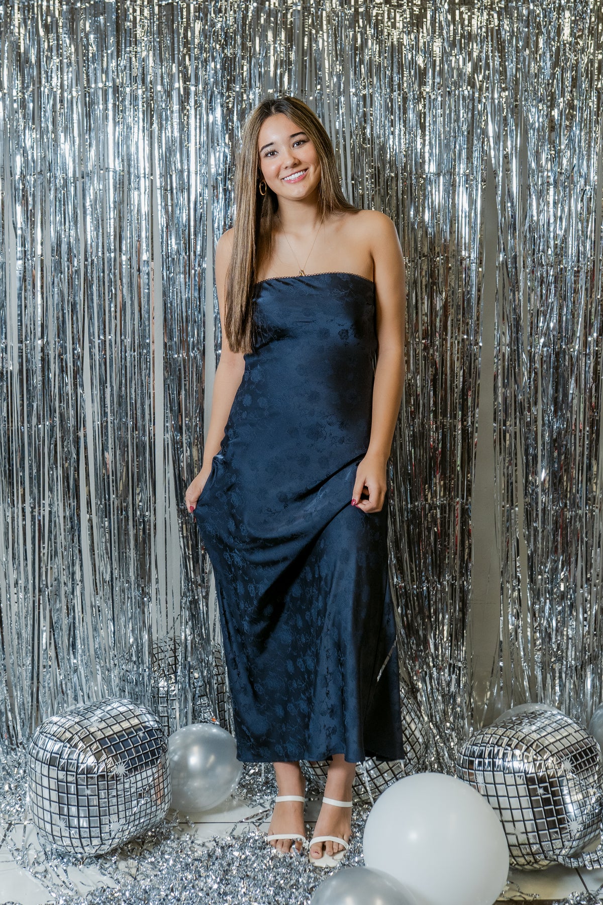 Midnight Manor Strapless Maxi Dress