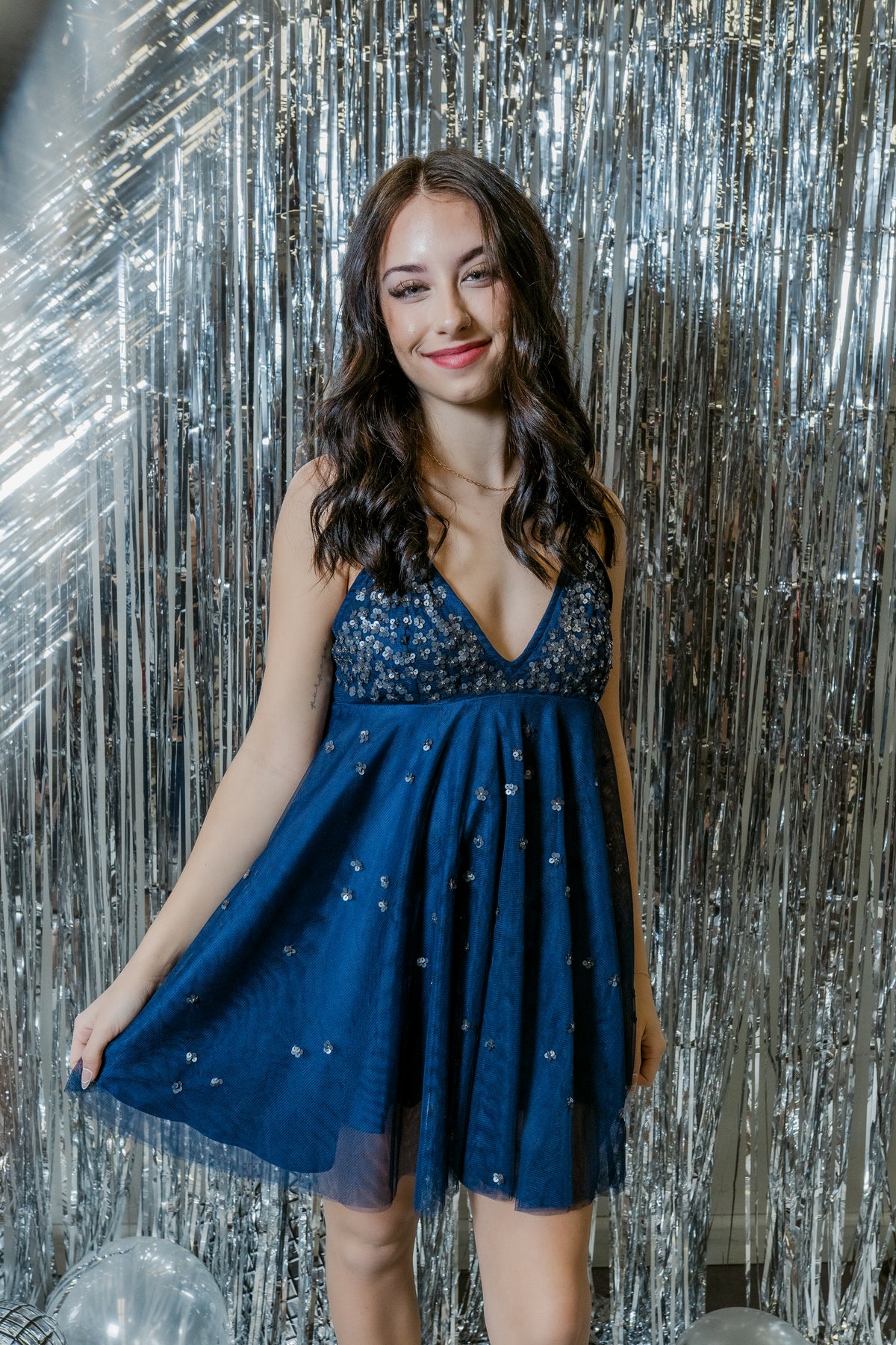 Noel's Cosmic Mini Babydoll Dress