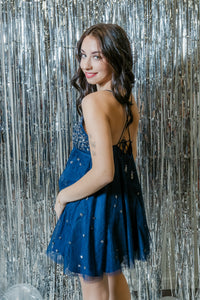 Noel's Cosmic Mini Babydoll Dress