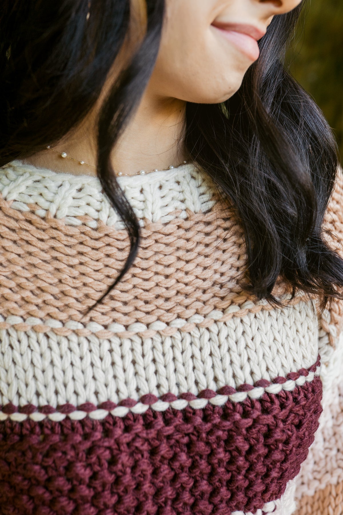 Butter Pecan Chunky Colorblock Knit Sweater