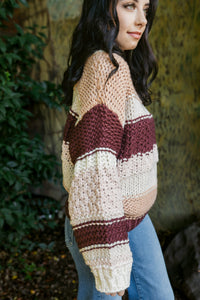 Butter Pecan Chunky Colorblock Knit Sweater