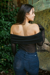 Forget Me Not Mesh Off The Shoulder Bodysuit