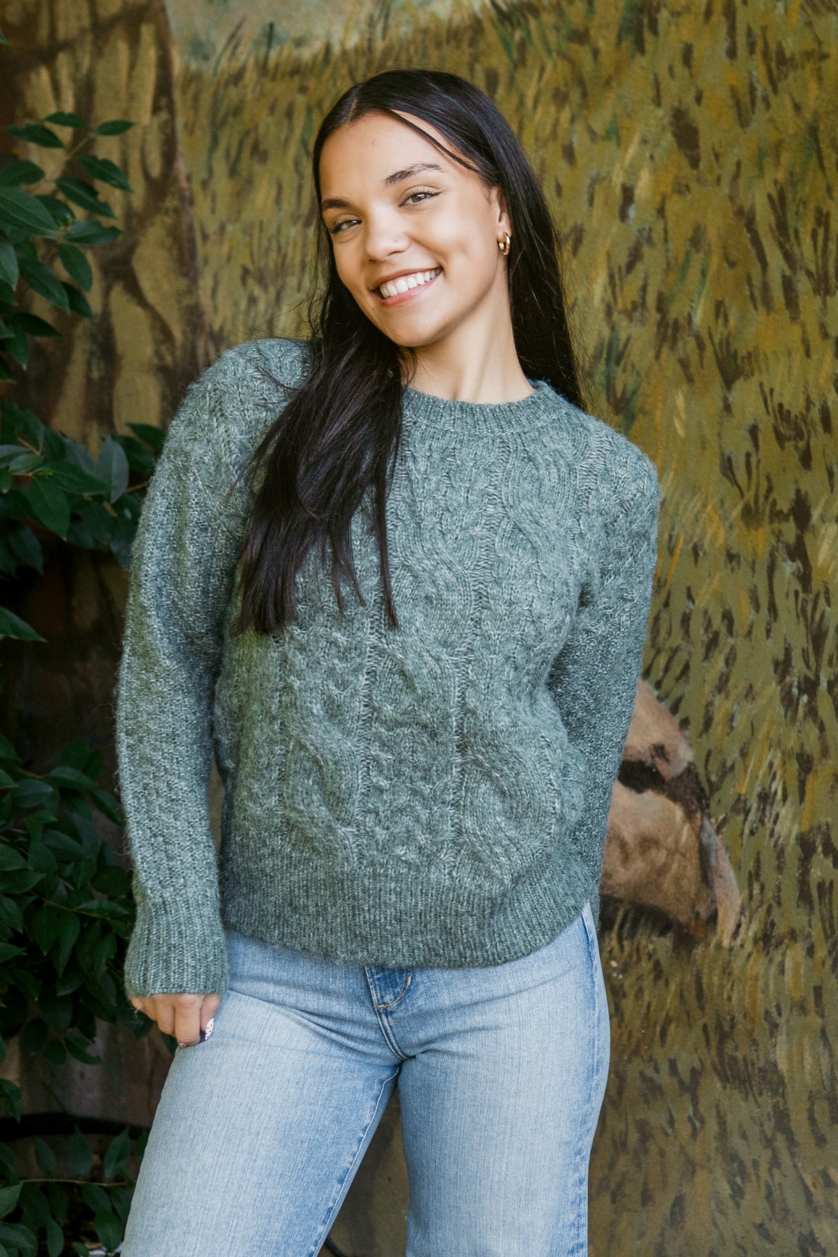 Clara Cable Knit Crew Neck Sweater