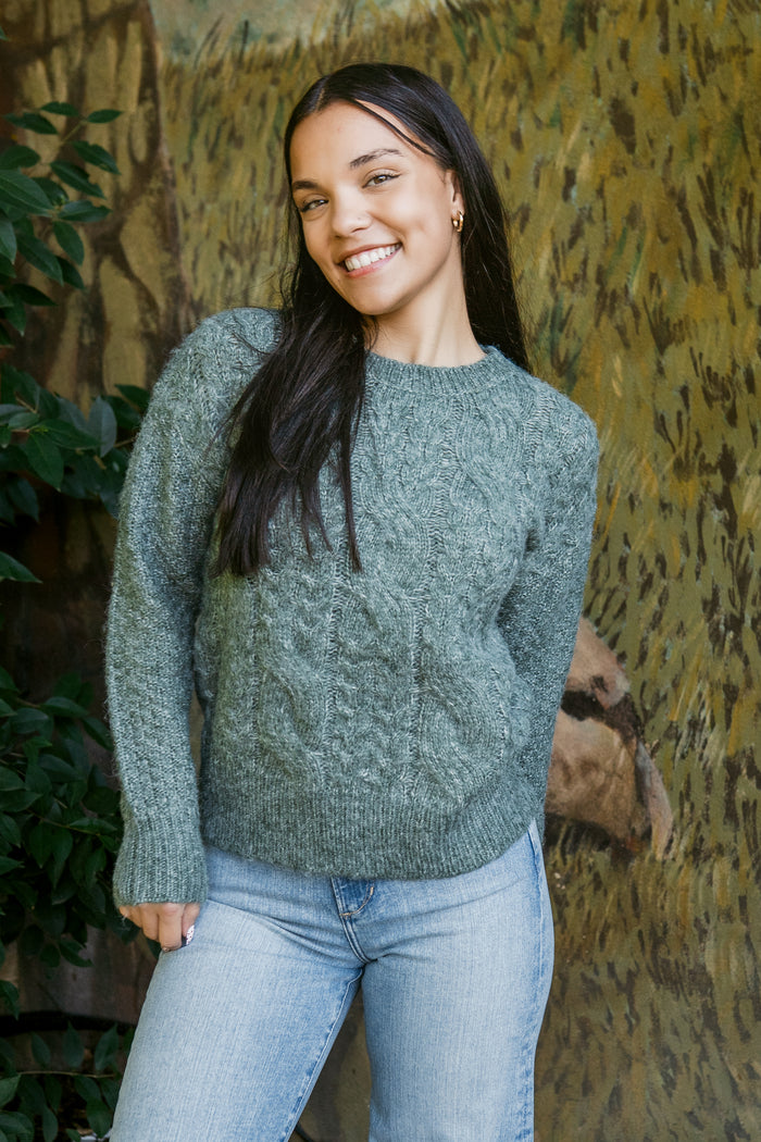 Clara Cable Knit Crew Neck Sweater