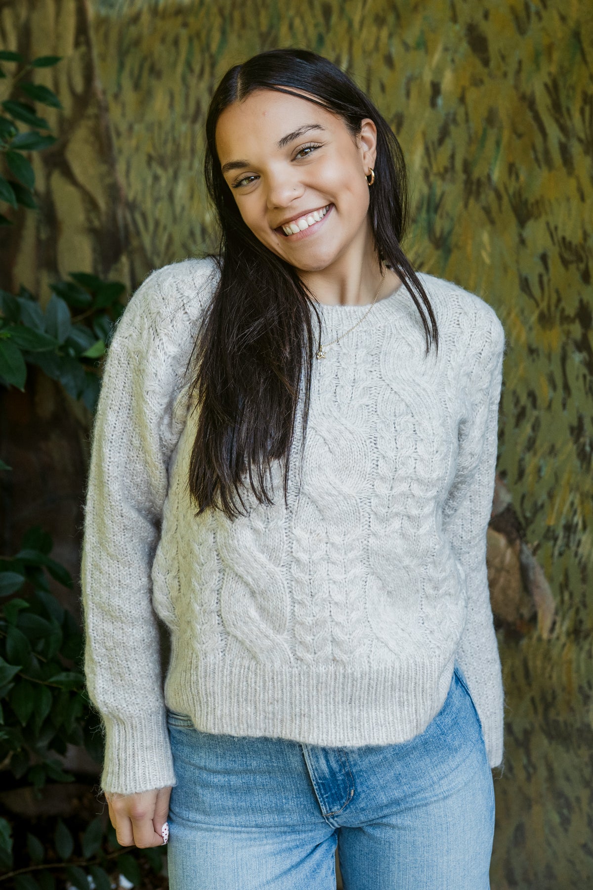 Clara Cable Knit Crew Neck Sweater