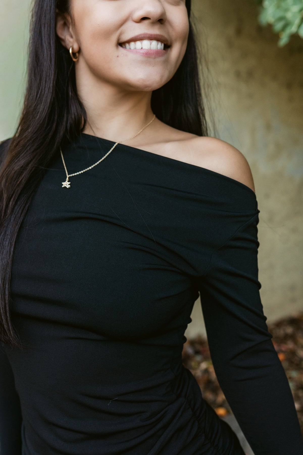 The Nightcap Boat Neck Long Sleeve Ruched Mini Dress