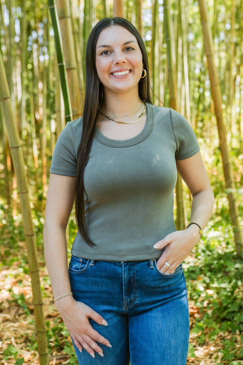 Super Soft Scoop Neck Short Sleeve Top