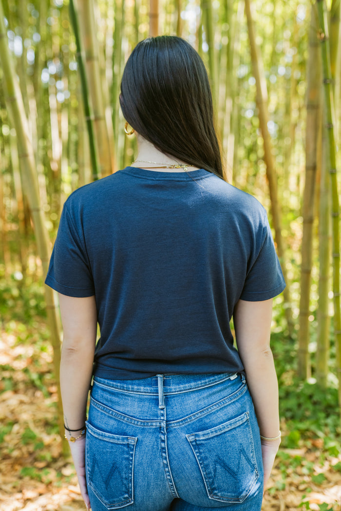 Favorite Daughter Cropped Collegiate Short Sleeve Tee