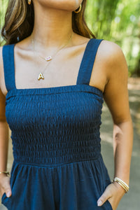 Sunset Stroll Wide Leg Smocked Bodice Jumpsuit