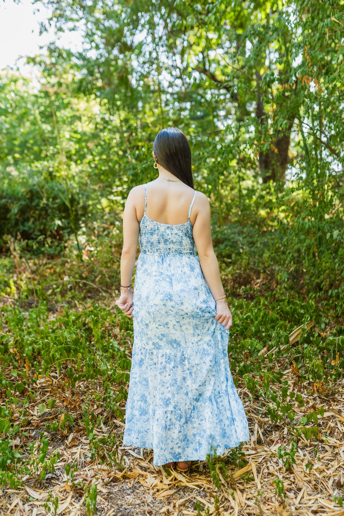 My Baby Blue Tiered Maxi Dress Light Blue/White / Medium