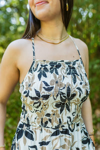 Dusk and Ivory Floral Midi