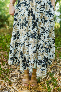 Dusk and Ivory Floral Midi