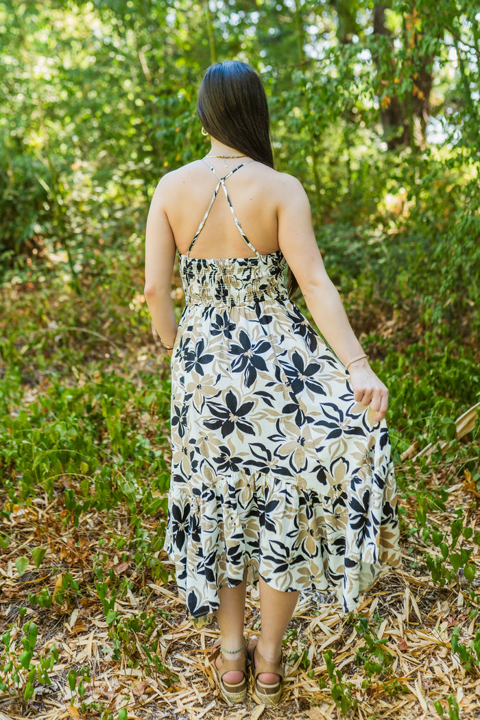 Dusk and Ivory Floral Midi