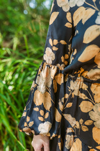 Gilded Garden Button Down Mini Dress W/ Tie Waist