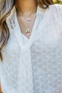 Rainne Long Sleeve Blouse W/ Neck Bow Tie