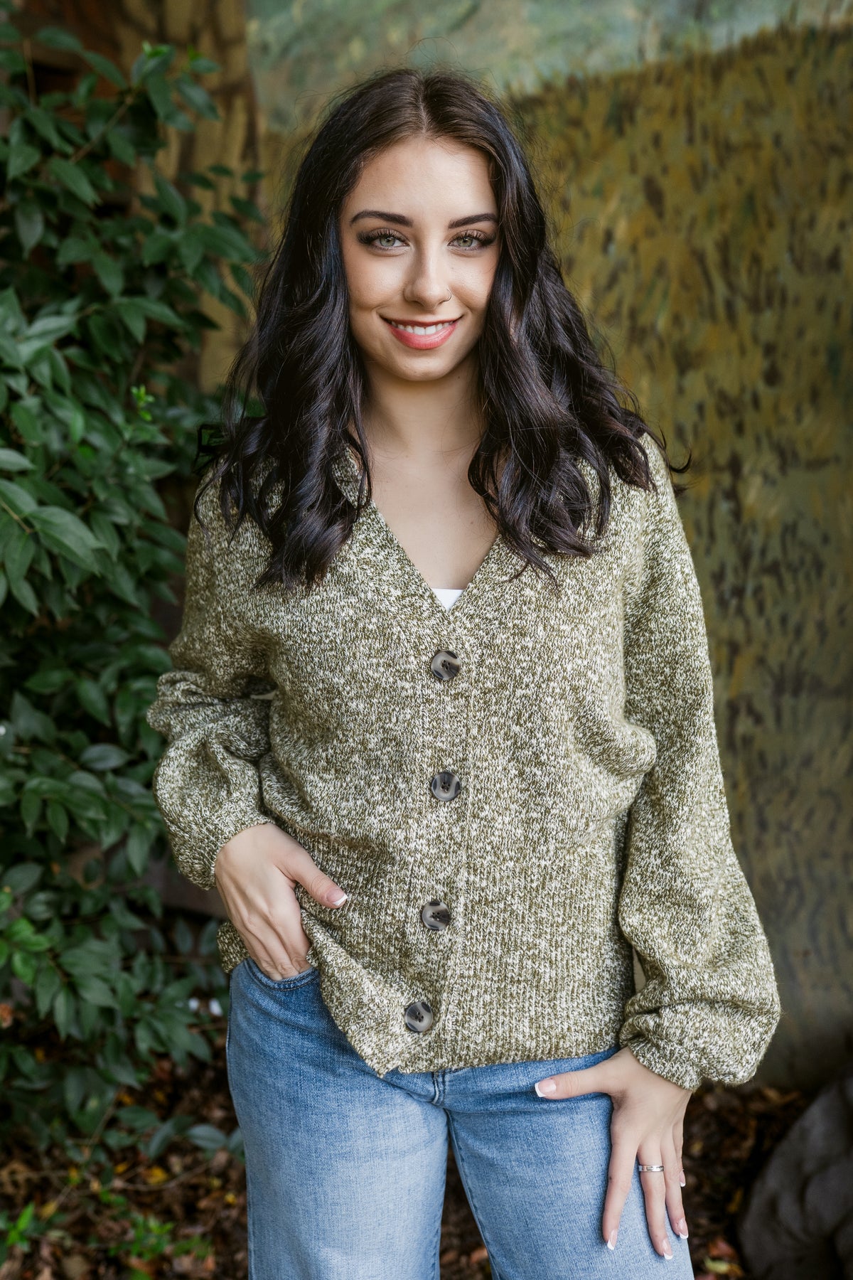 Sasha Long Sleeve Button Front Sweater