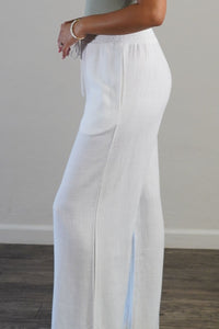 Soft Linen Smocked Waist Pant