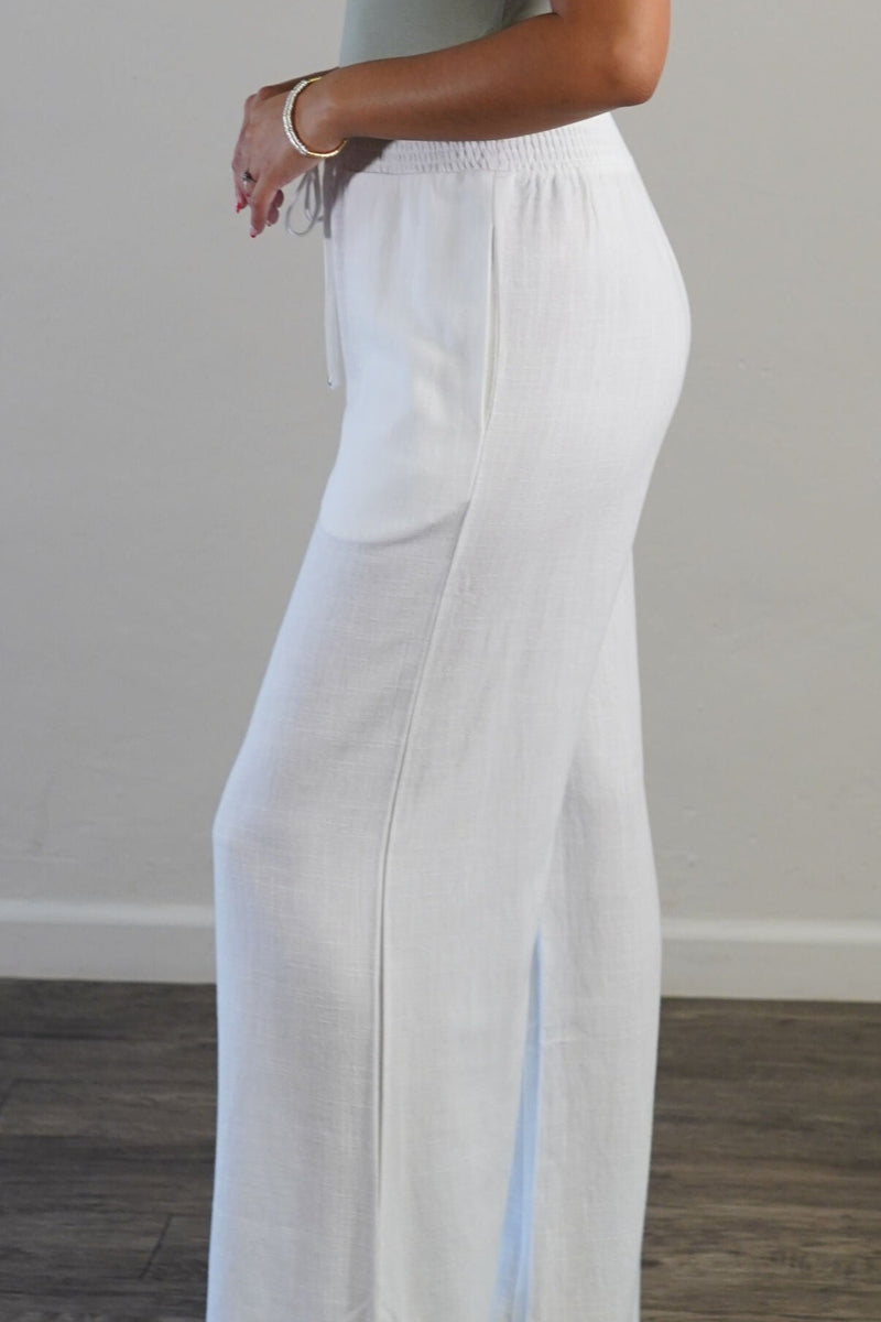 Cropped Seaside Gauze Pants- White – LainSnow