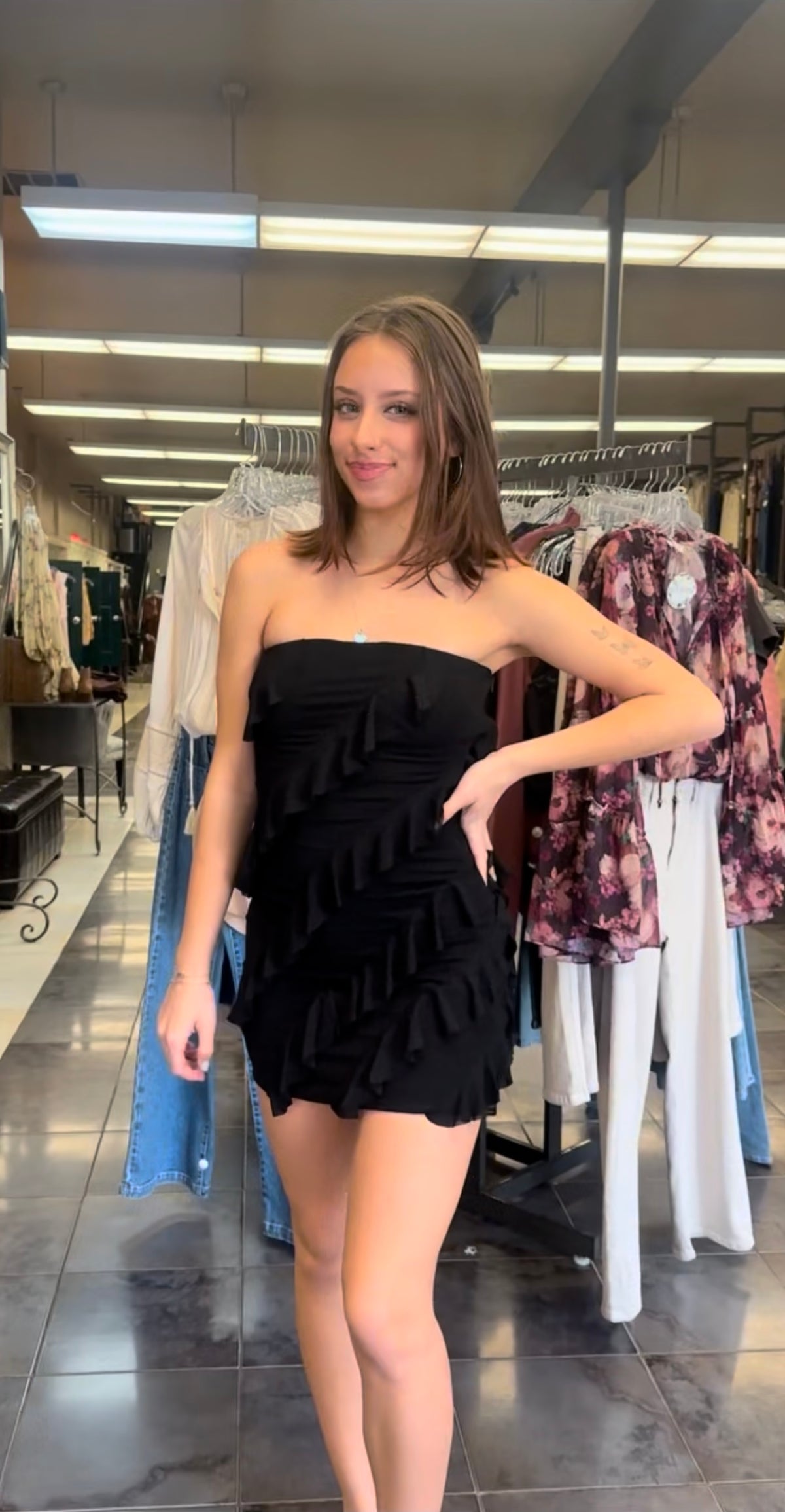 Ruffle Tube Top Mini Dress Ruffle Tube Top Mini Dress