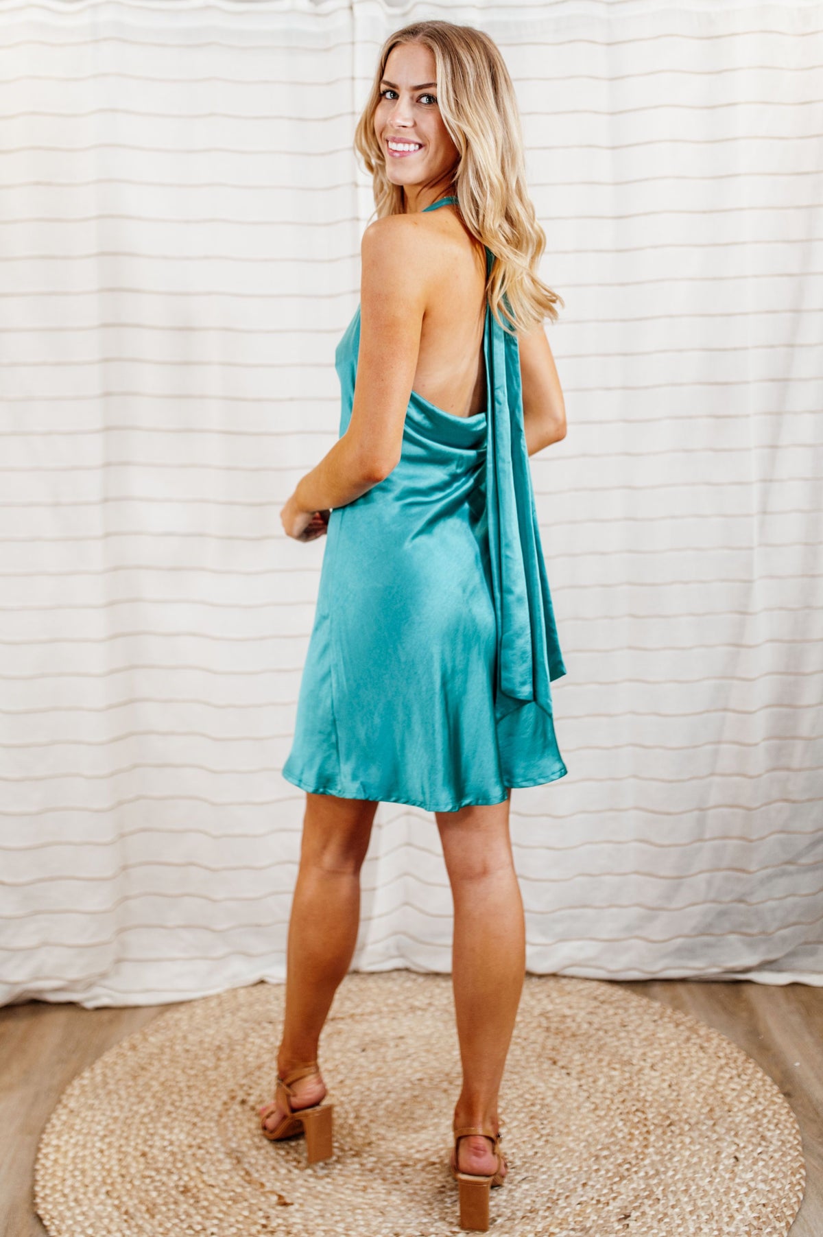 Clearance - Satin Halter Mini Dress Clearance - Green Apple / Small Clearance - Satin Halter Mini Dress Clearance - Green Apple / Small