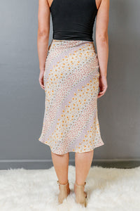 Floral Satin Montauk Midi Skirt