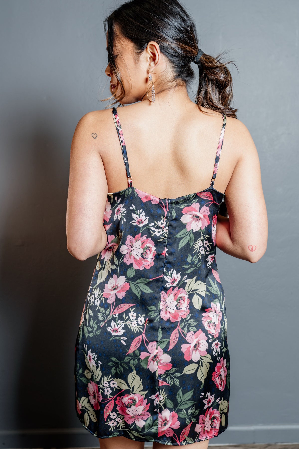 floral spaghetti strap mini dress Floral Print Spaghetti Strap Summer Mini Dress Dark Blue / 2XL