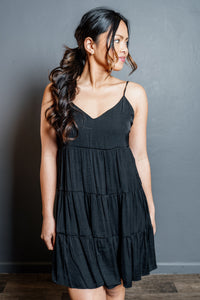 Strappy Mini Flare Tiered Dress