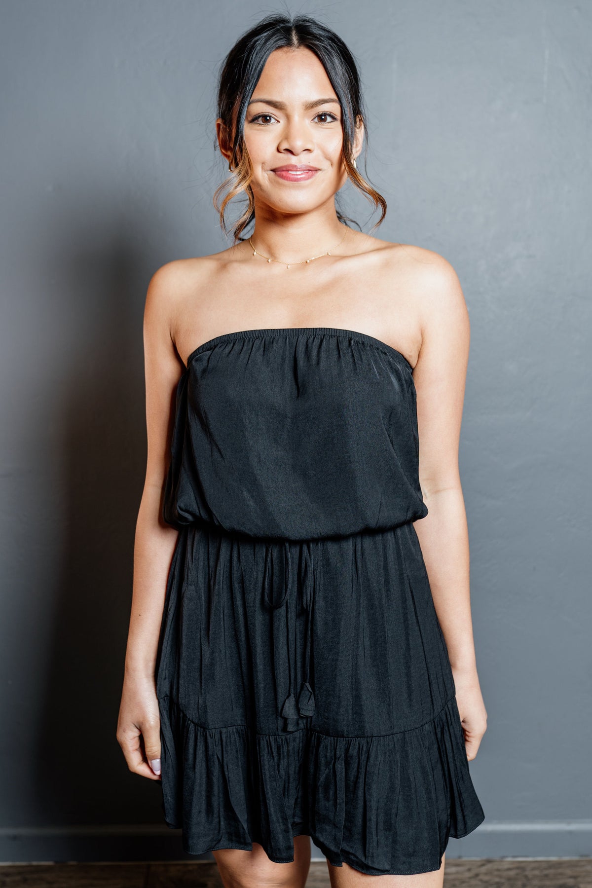 CLEARANCE - Strapless Tiered Mini Tube Dress For Elyse CLEARANCE - Strapless Tiered Mini Tube Dress For Elyse