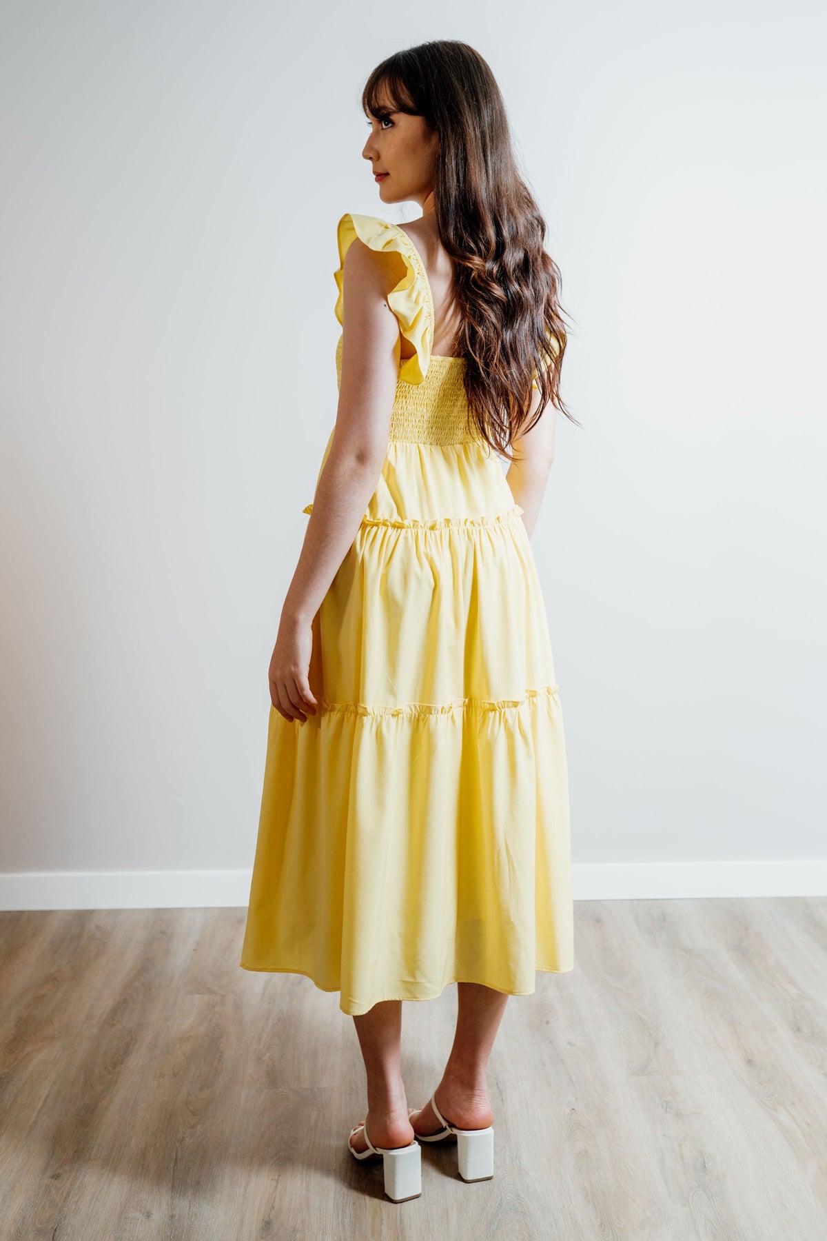 Tier Drop's of Yellow Maxi Dress