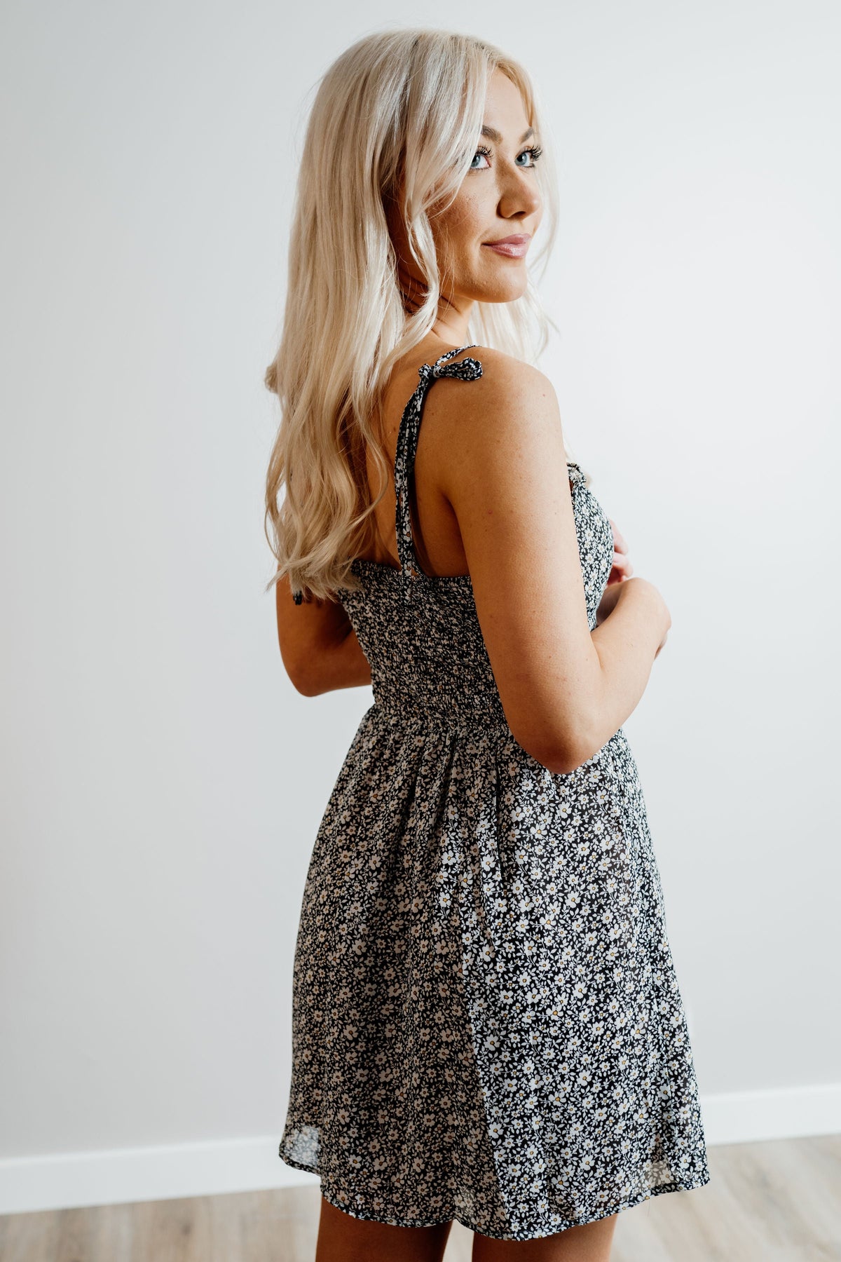 flowing mini dress Trendy Black Palm Print Mini Dress | Cute Women's Dress